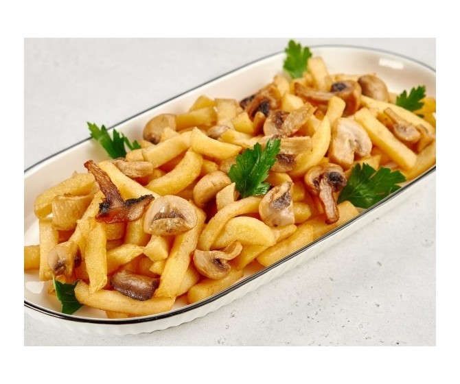 Картофель жареный с грибами  на четверых