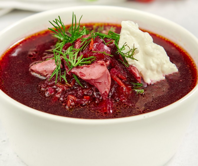 Борщ со сметаной